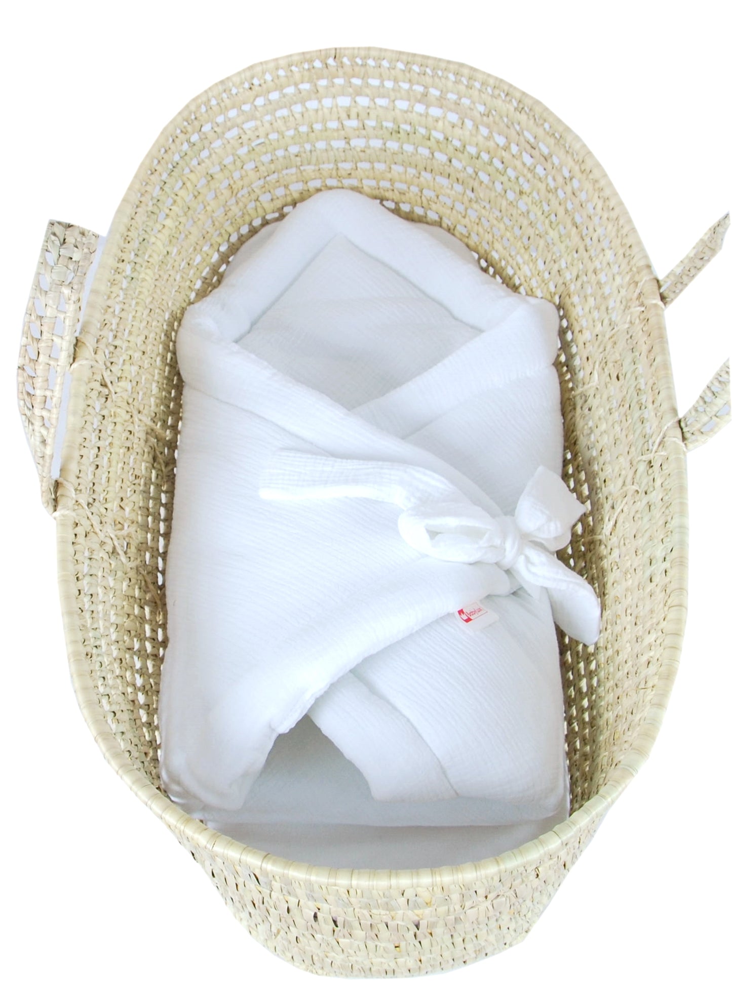 BABYLUX Einschlagdecke Musselin BABYHÖRNCHEN 75 x 75 cm Baby Neugeborene Weiß