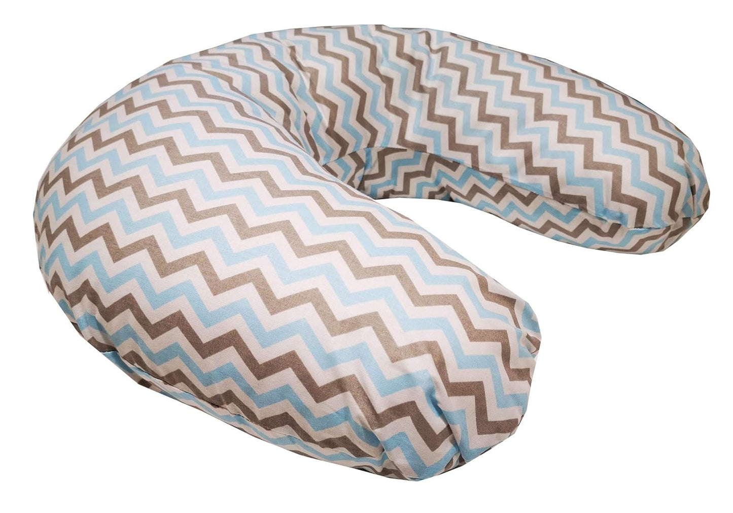 EMI&SAM Stillkissen Klein 60x50cm Stützkissen für Mutter und Baby 15. Zig-Zag hellblau