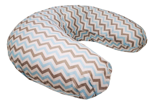 EMI&SAM Stillkissen Klein 60x50cm Stützkissen für Mutter und Baby 15. Zig-Zag hellblau