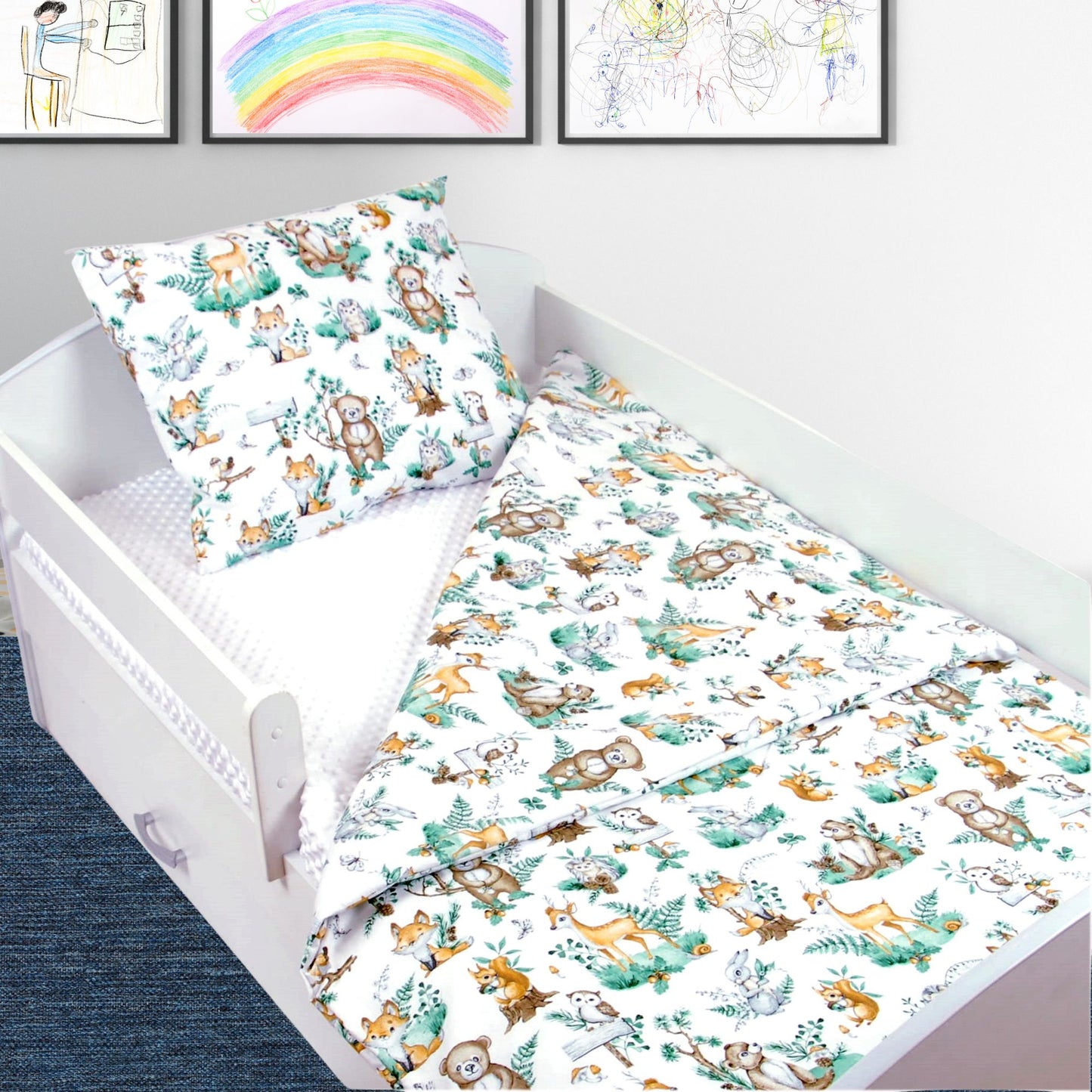 BABYLUX Spannbettlaken für Babybett Kinderbett MINKY 90x200cm Weiß