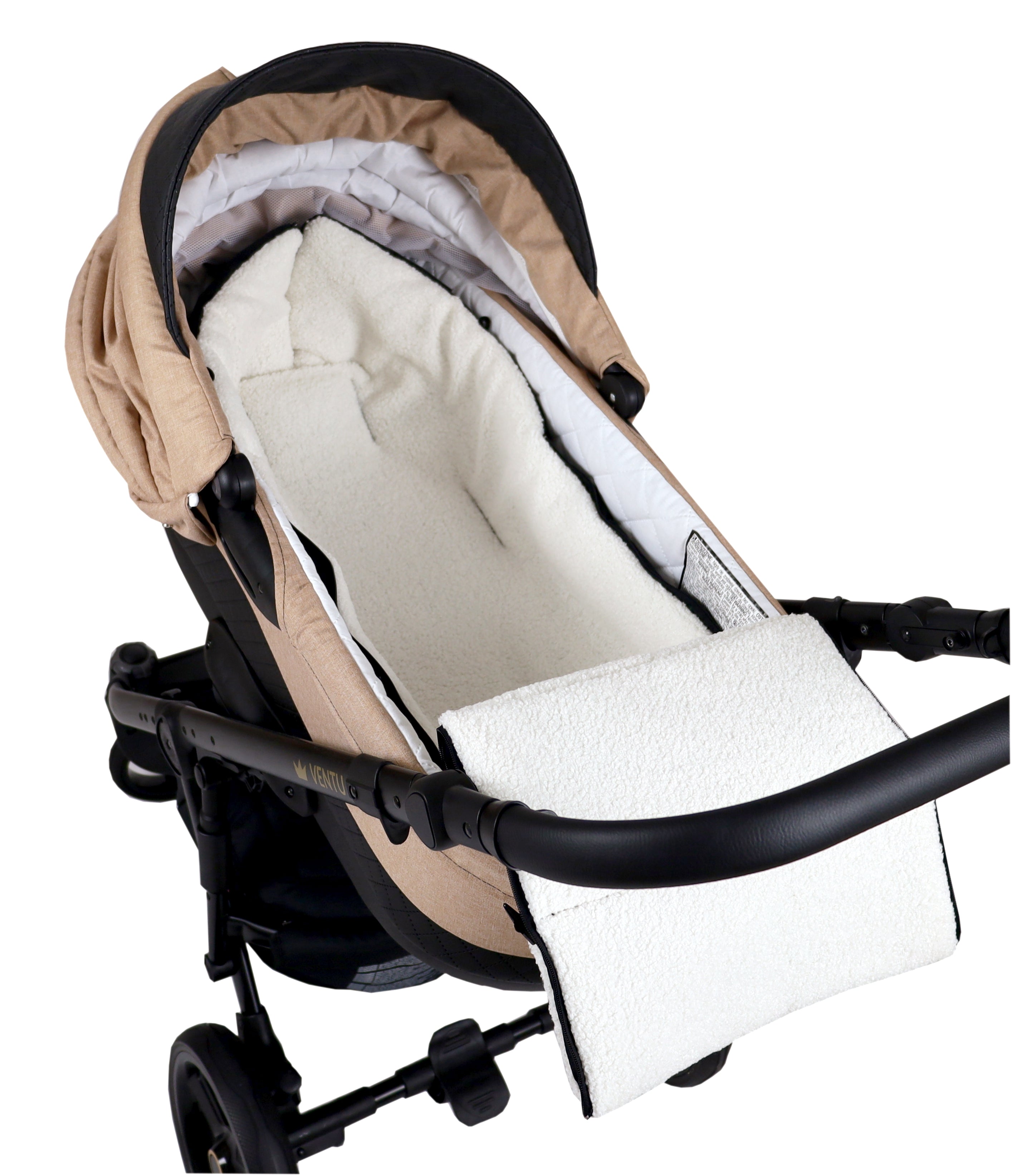 BABYLUX Bouclé Fußsack Kinderwagen 90cm Winter Schlafsack für Buggy, B – babylux24