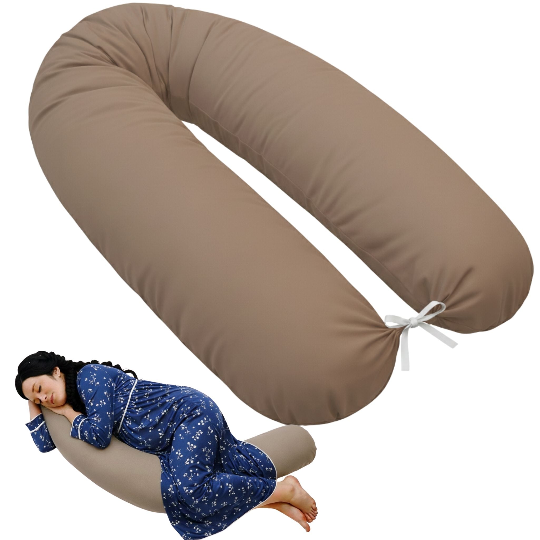 EMI&SAM Stillkissen 170 cm – Lagerungskissen | Ersatzbezug oder Füllung (EPS / Fillball) - Braun