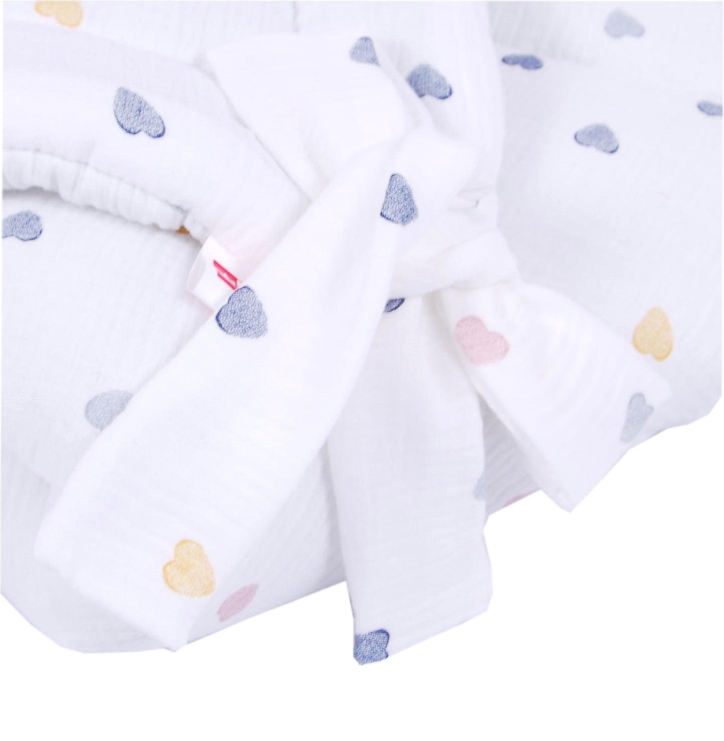 BABYLUX Einschlagdecke Musselin BABYHÖRNCHEN 75 x 75 cm Baby Neugeborene D4 Bunte Herzen