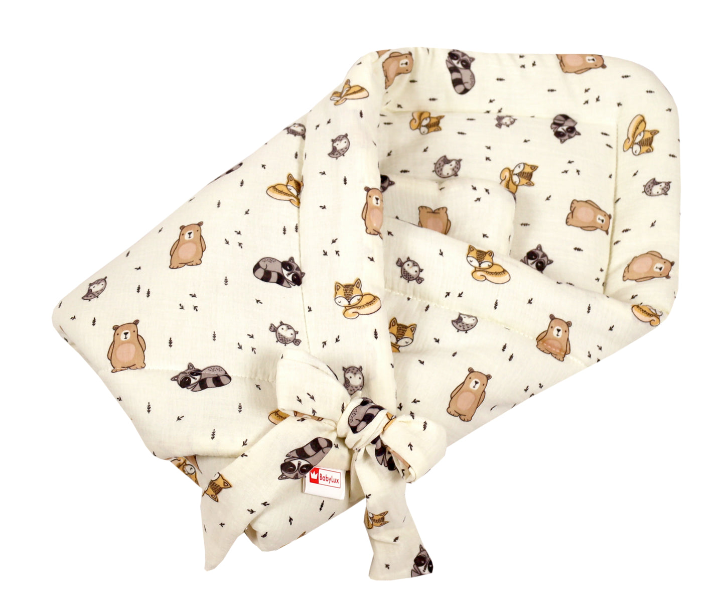 BABYLUX Einschlagdecke Musselin BABYHÖRNCHEN 75 x 75 cm Baby Neugeborene D5 Tierchen