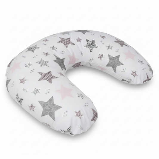 EMI&SAM Stillkissen Klein 60x50cm Stützkissen für Mutter und Baby 19. Sterne Rosa