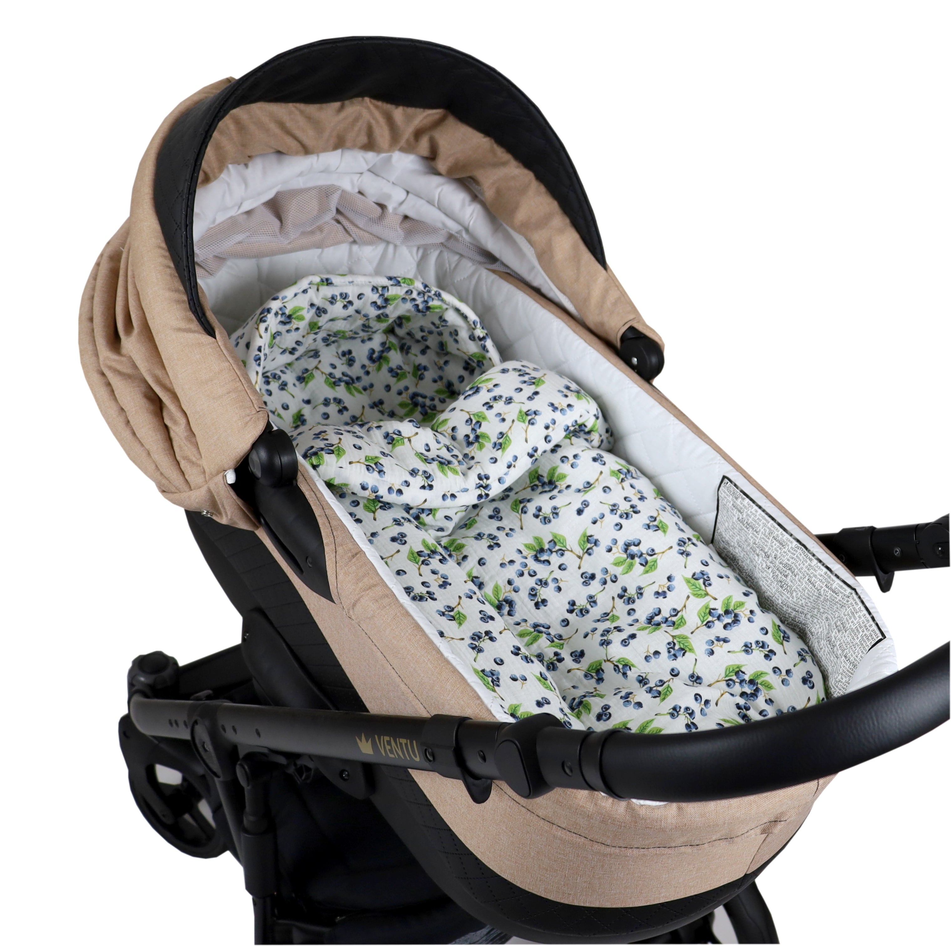 BabyLux Fußsack 90cm Musselin Babyschale Buggy Kinderwagen - Musselin - MD11 Blaubeere