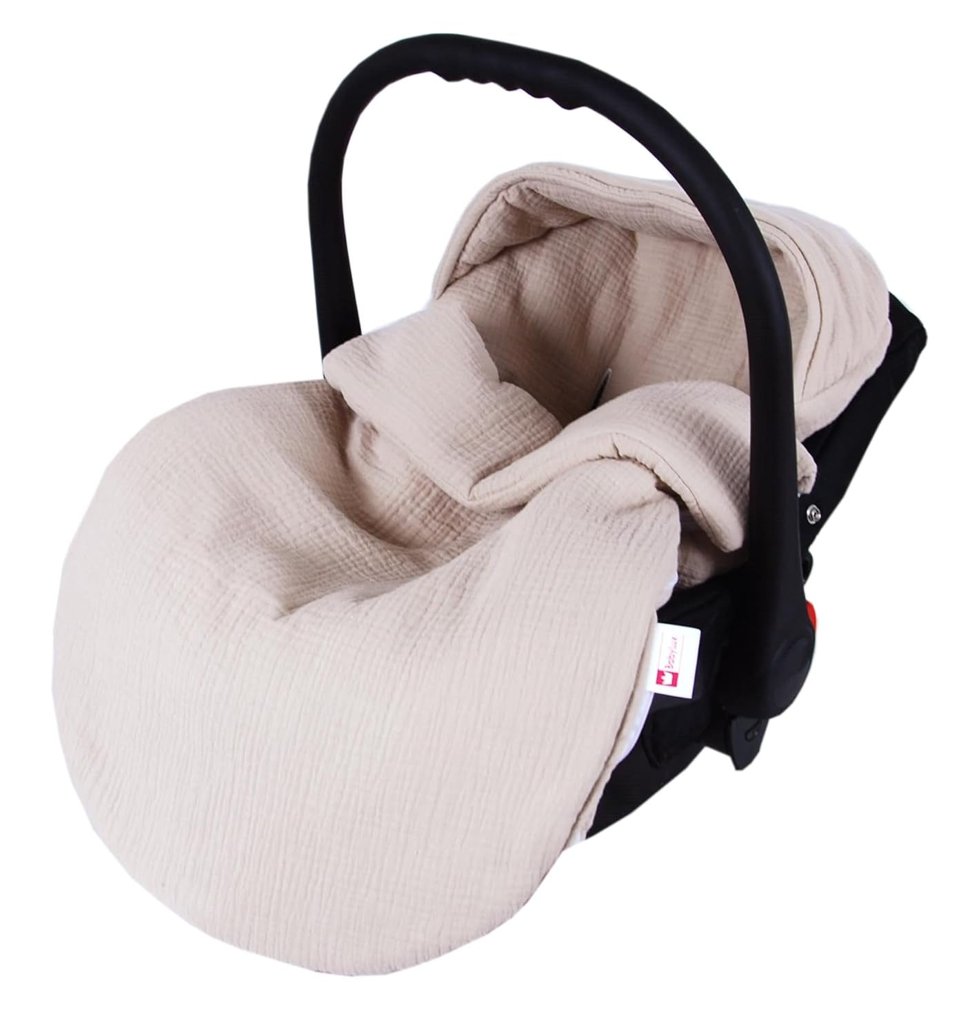 BabyLux Fußsack 90cm Musselin Babyschale Buggy Kinderwagen Musselin - Beige