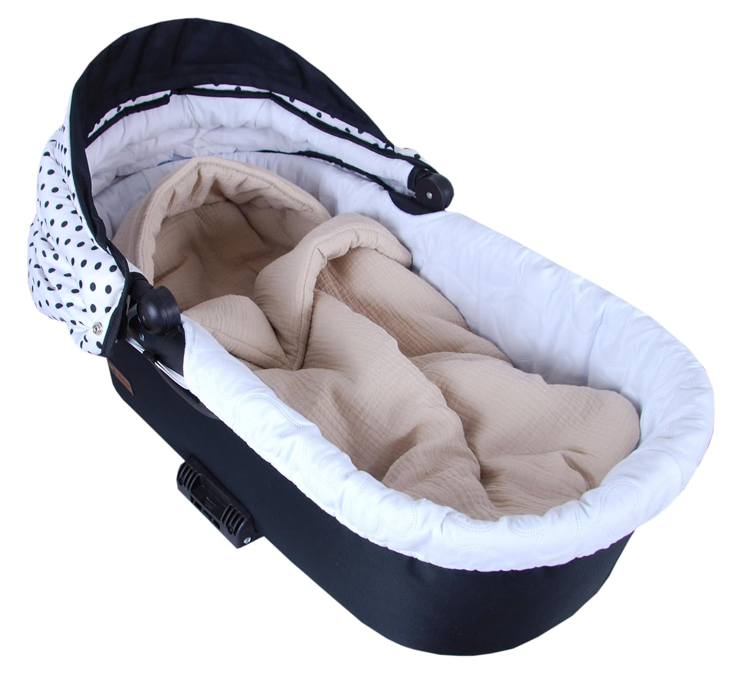 BabyLux Fußsack 90cm Musselin Babyschale Buggy Kinderwagen Musselin - Beige