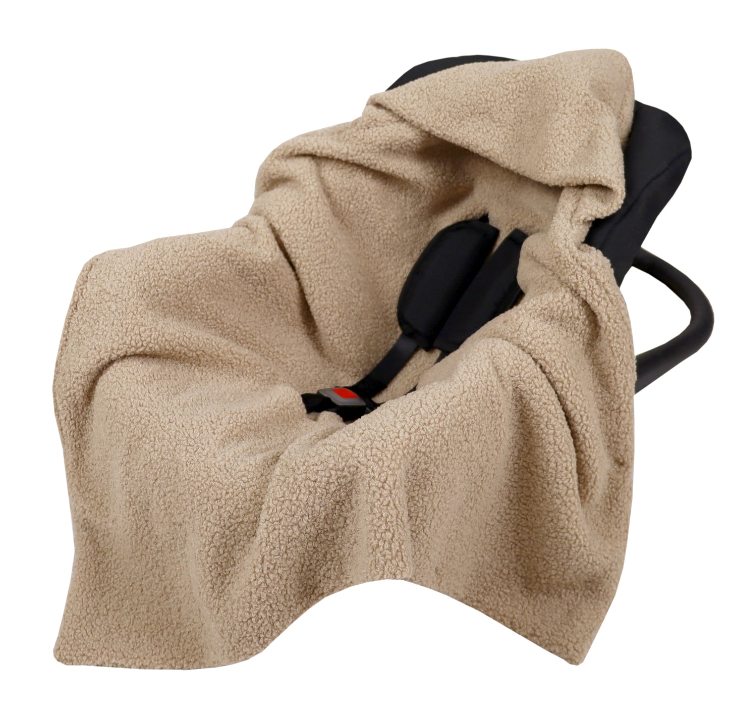 BabyLux Warme Einschlagdecke Bouclé 80x80 cm mit Kapuze für Babyschale Autositz