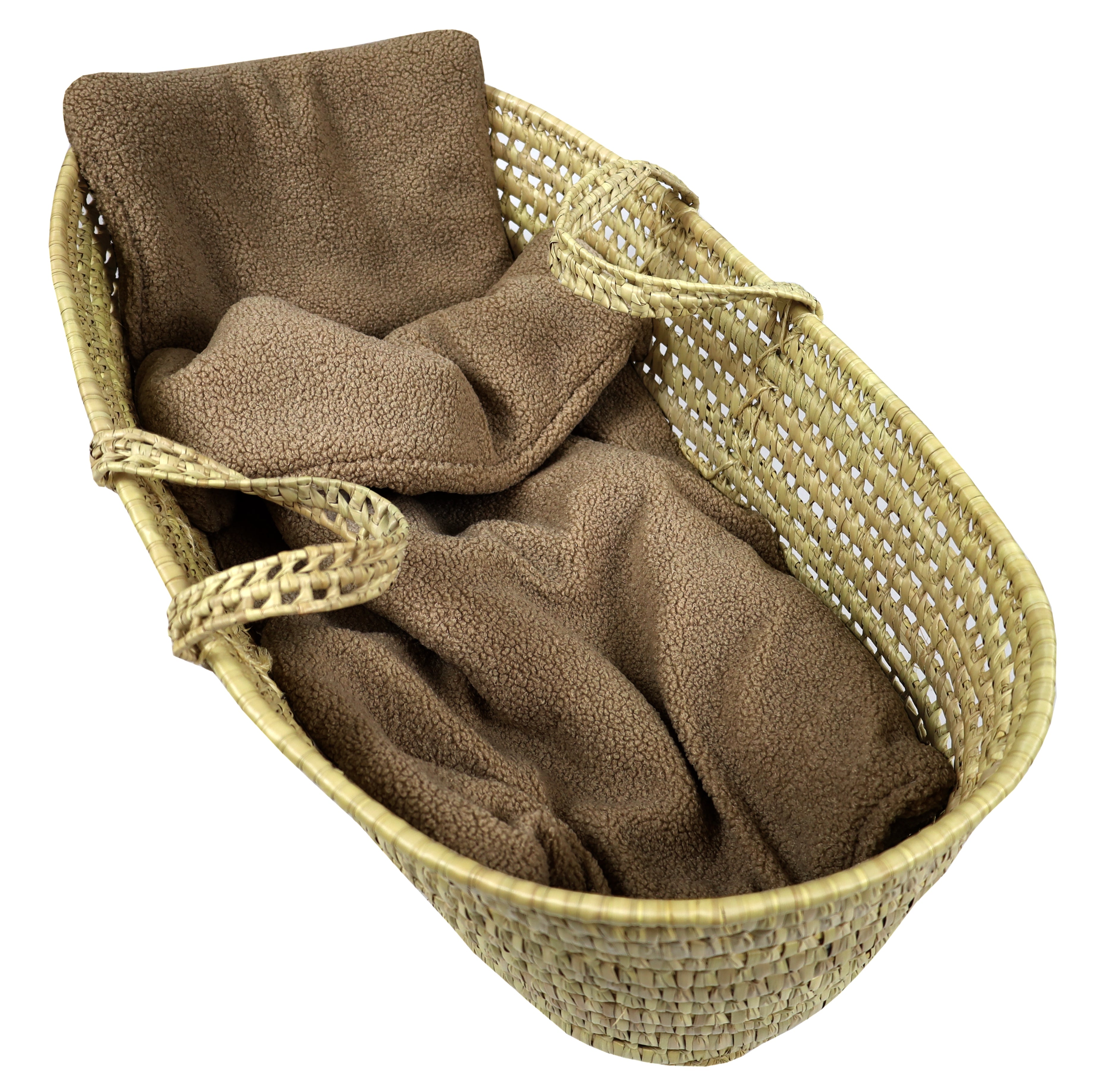 Babylux Kuscheldecke BOUCLÉ 60x75 cm + Kissen – Winter Babydecke für Kinderwagen & Bett – Weich, Warm BD - Braun