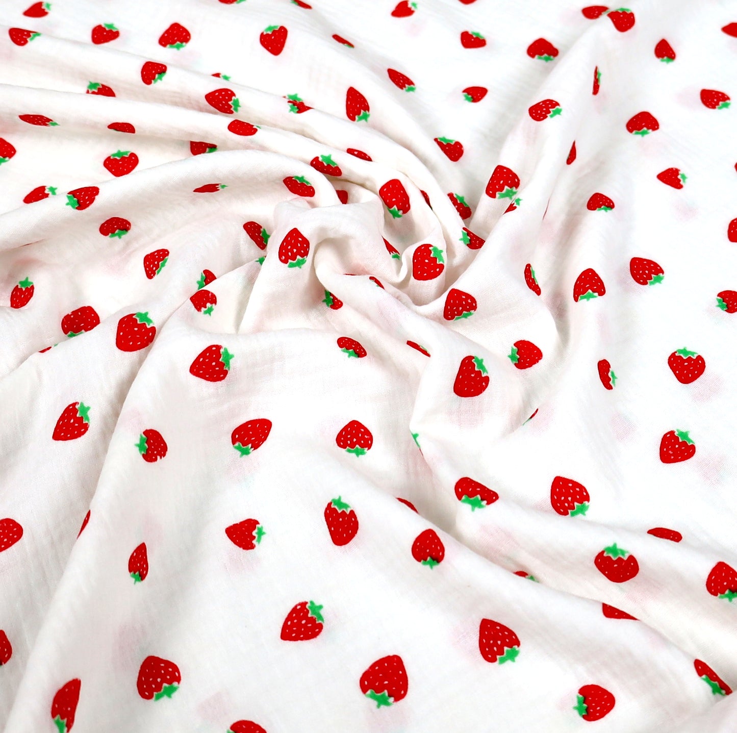 BabyLux Musselin Decke 75 x 100 cm + Kissen für Kinderwagen Wiege Babybett KD9 - Erdbeeren