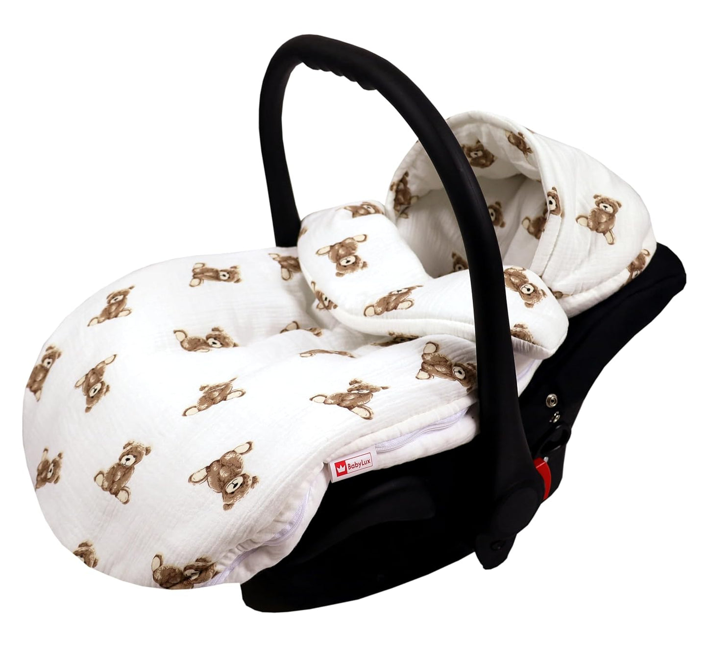 BabyLux Fußsack 90cm Musselin Babyschale Buggy Kinderwagen md6 - Musselin Teddys