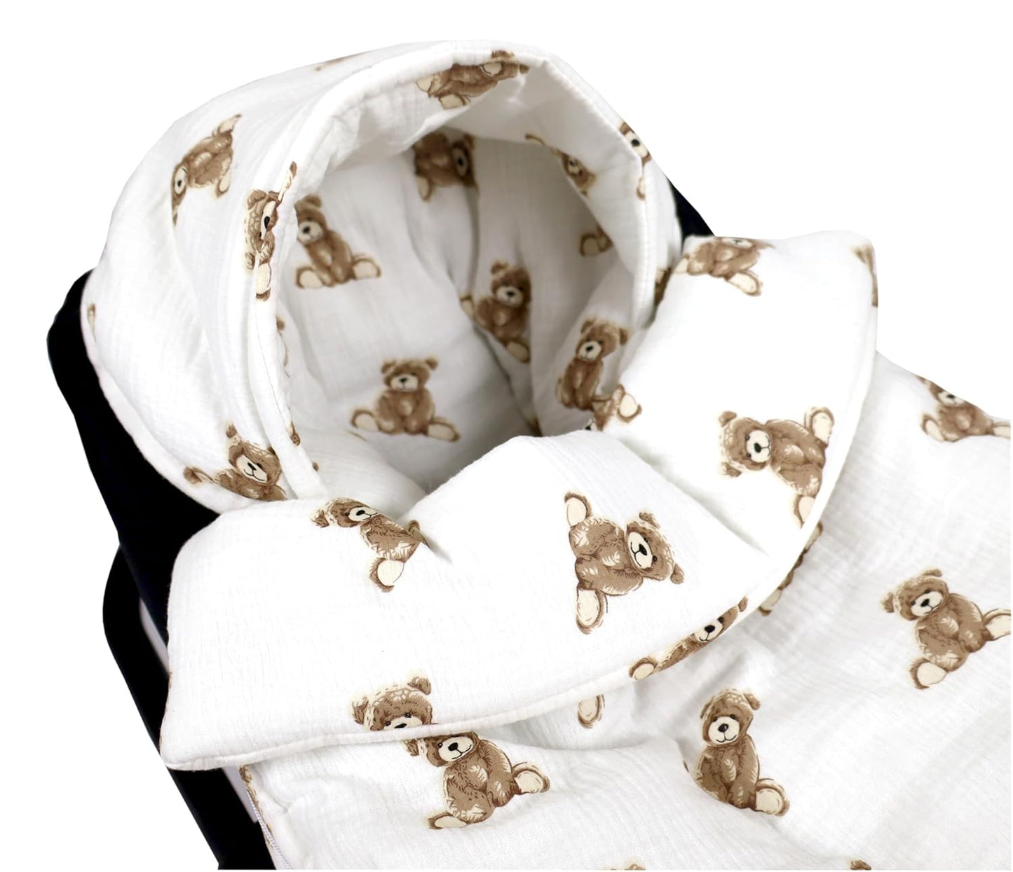 BabyLux Fußsack 90cm Musselin Babyschale Buggy Kinderwagen md6 - Musselin Teddys