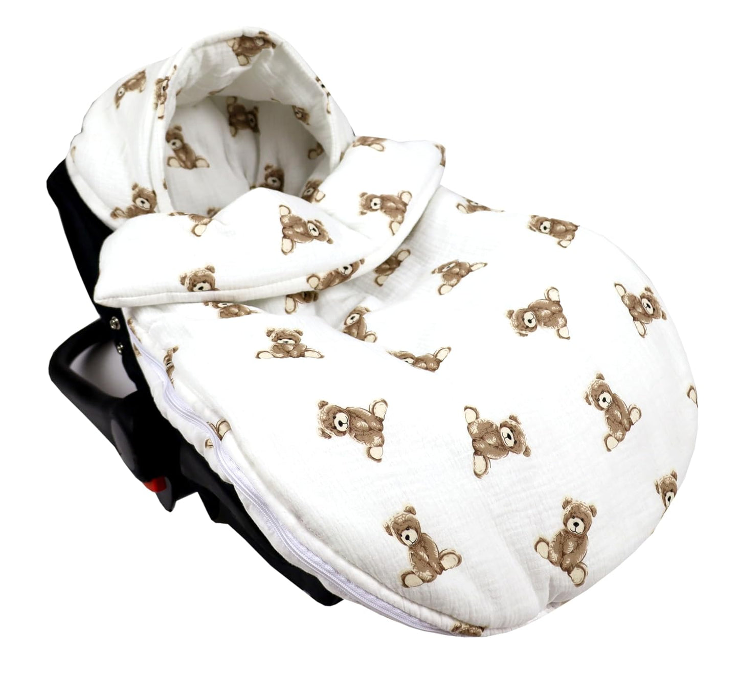 BabyLux Fußsack 90cm Musselin Babyschale Buggy Kinderwagen md6 - Musselin Teddys