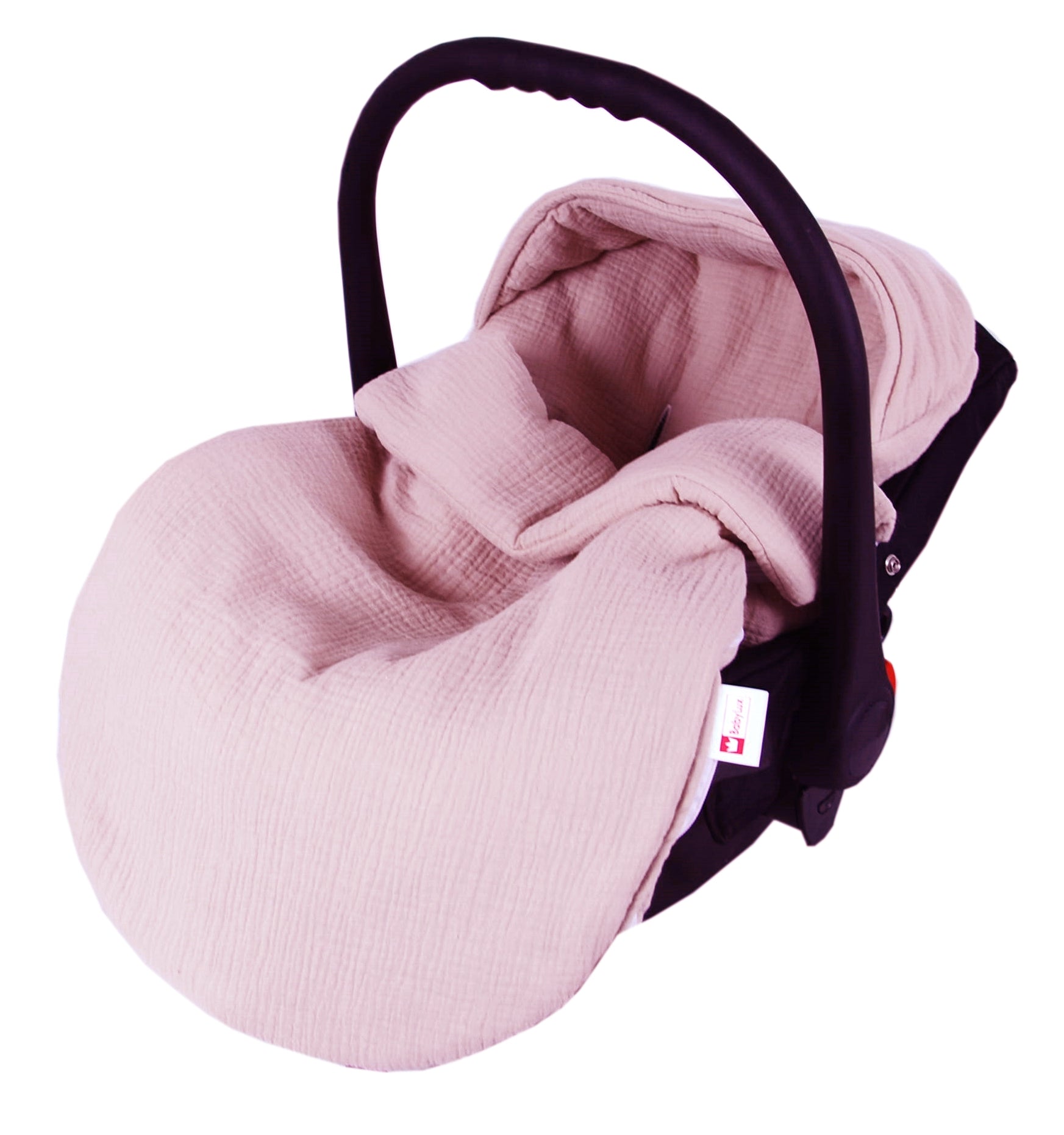 BabyLux Fußsack 90cm Musselin Babyschale Buggy Kinderwagen Musselin - Rosa