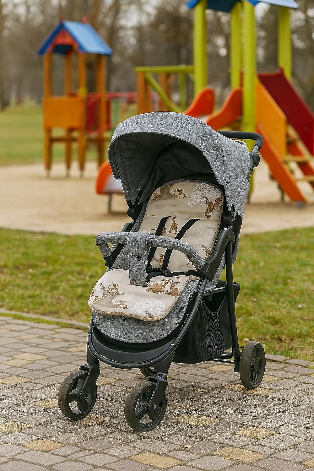 BabyLux Sitzauflage für Kinderwagen Buggy Sitzeinlage Kinderwagenauflage S133. Waldtiere