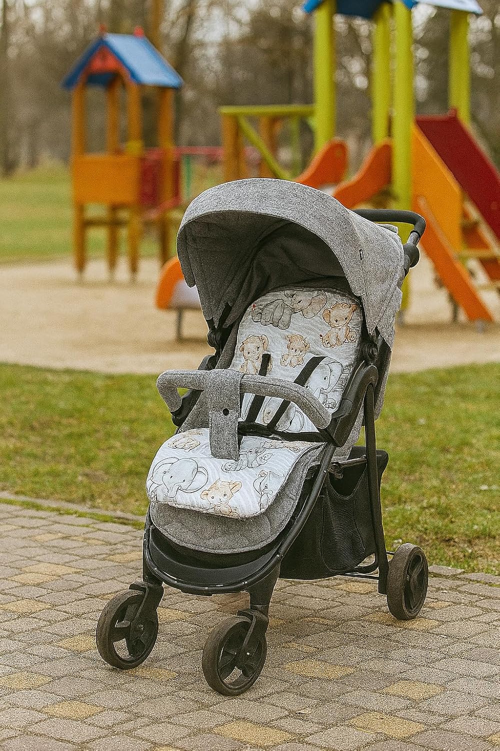 BabyLux Sitzauflage für Kinderwagen Buggy Sitzeinlage Kinderwagenauflage S137. Afrikanische Tiere