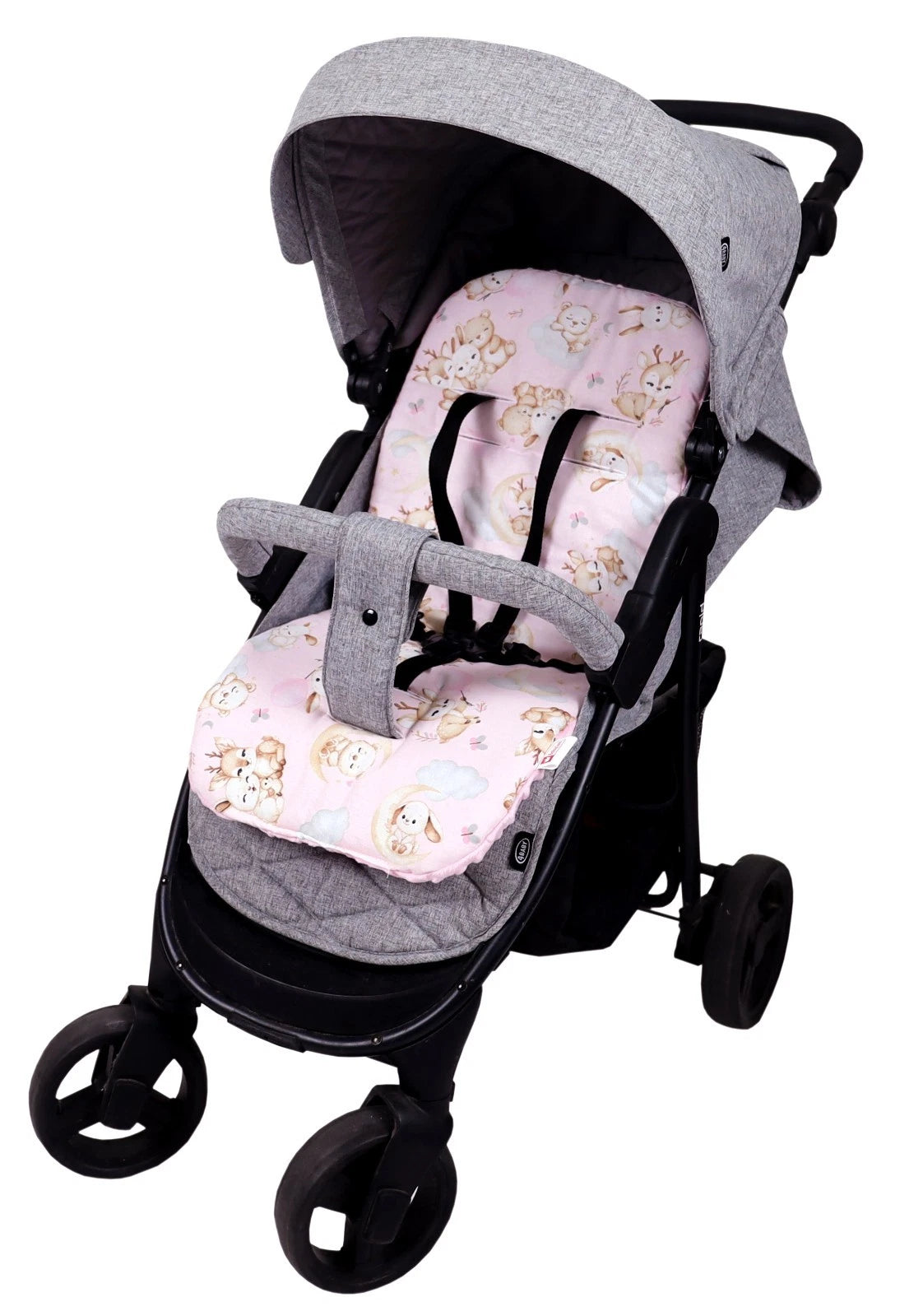 BabyLux Sitzauflage für Kinderwagen Buggy Sitzeinlage Kinderwagenauflage S162 Rosa + Schnuckis