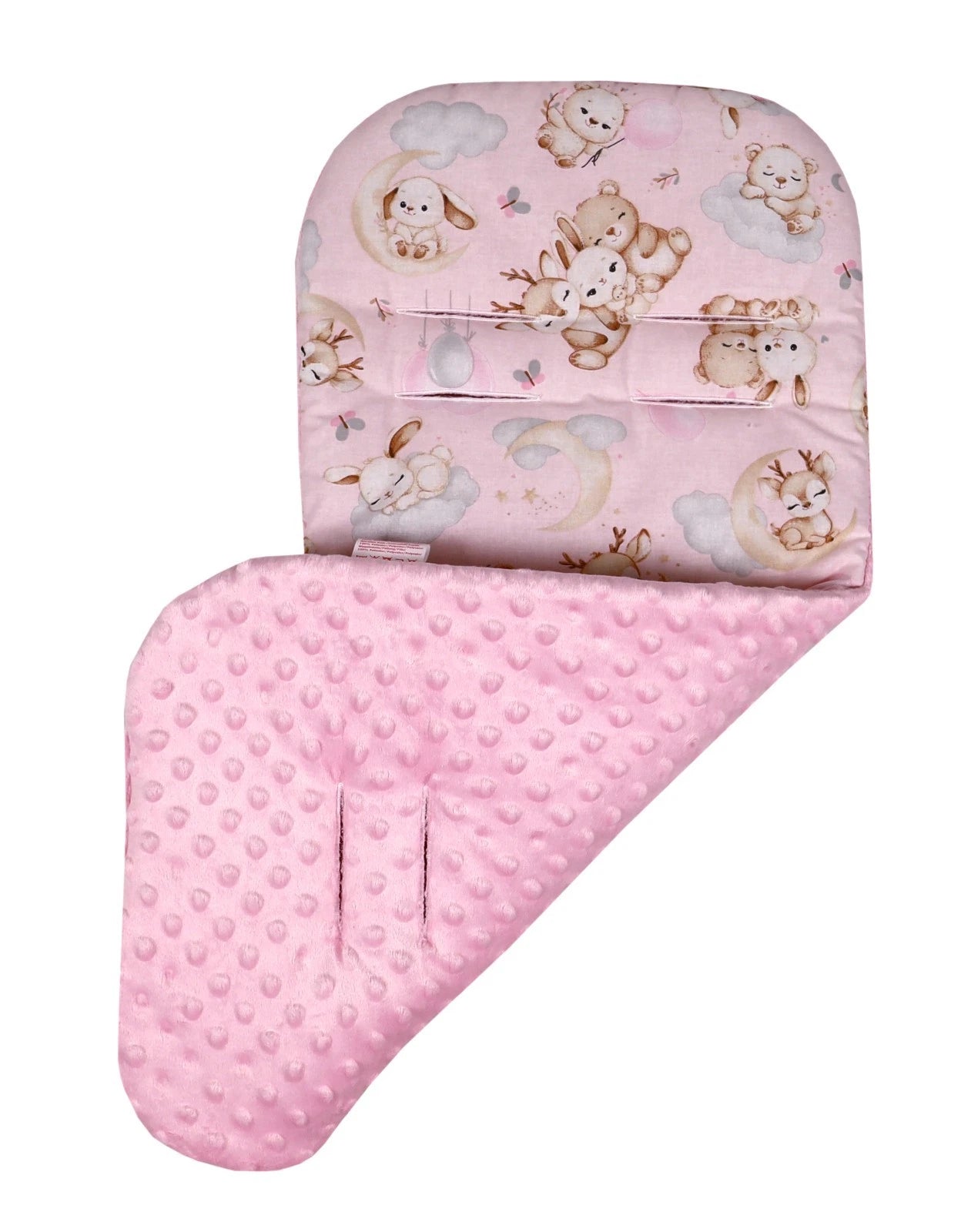 BabyLux Sitzauflage für Kinderwagen Buggy Sitzeinlage Kinderwagenauflage S162 Rosa + Schnuckis