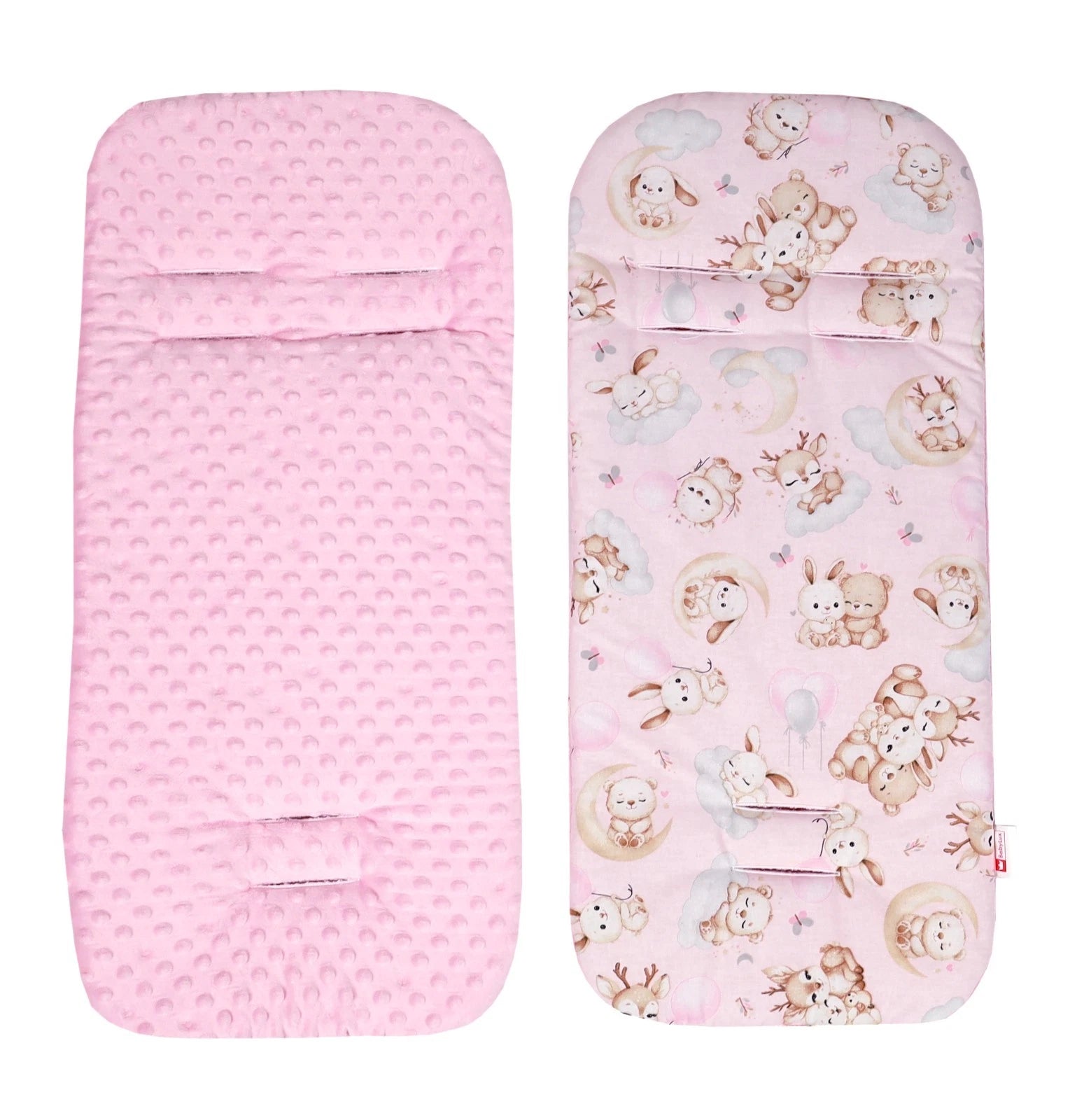 BabyLux Sitzauflage für Kinderwagen Buggy Sitzeinlage Kinderwagenauflage S162 Rosa + Schnuckis