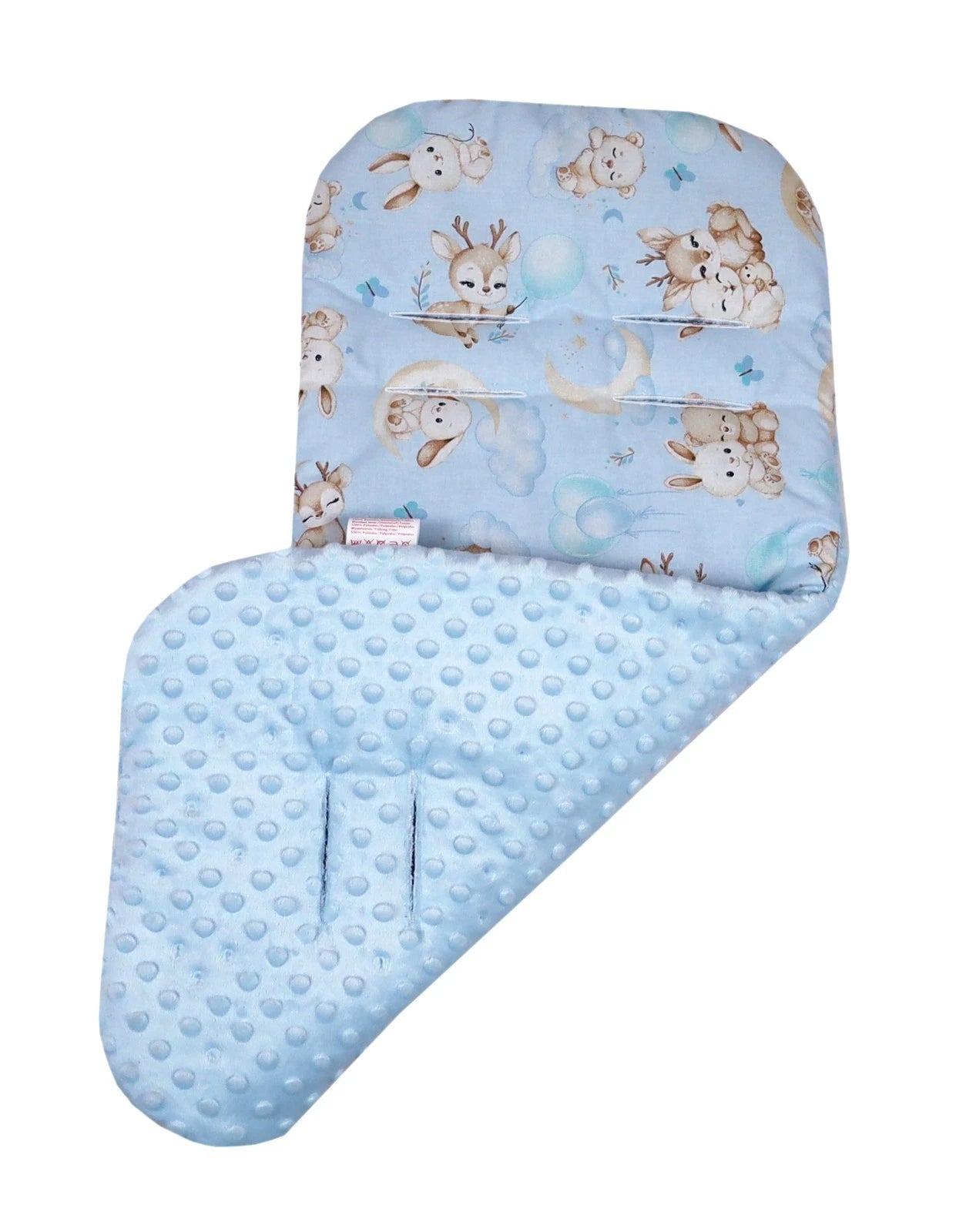 BabyLux Sitzauflage für Kinderwagen Buggy Sitzeinlage Kinderwagenauflage S163 Blau + Schnuckis