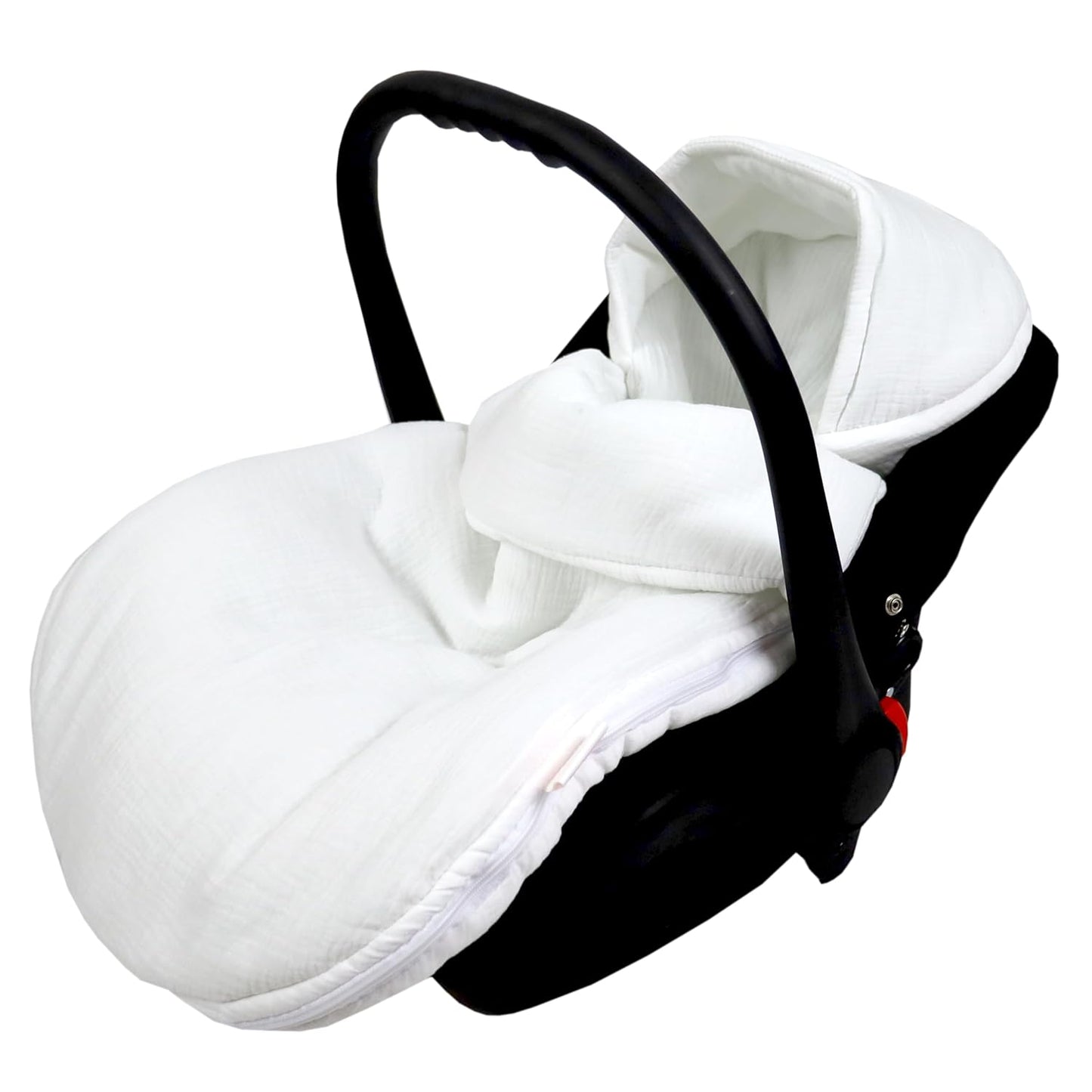 BabyLux Fußsack 90cm Musselin Babyschale Buggy Kinderwagen Musselin - Weiß