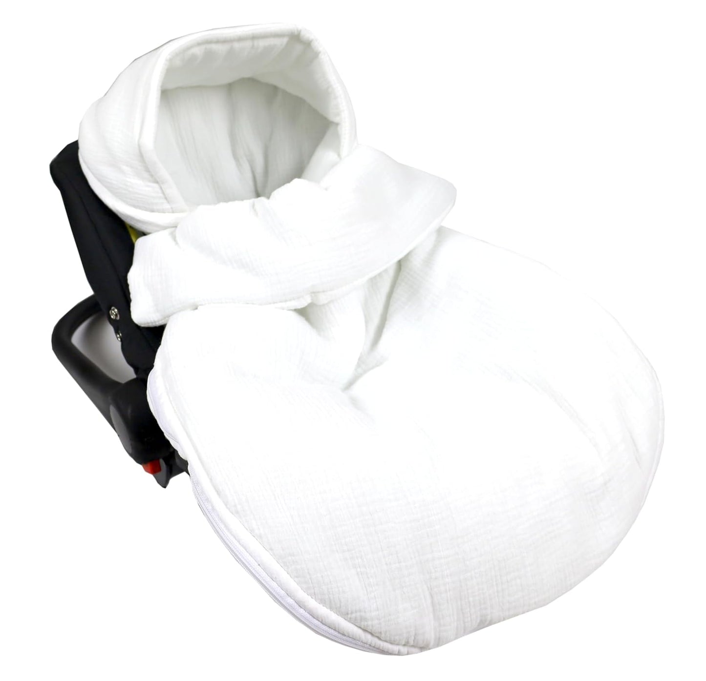BabyLux Fußsack 90cm Musselin Babyschale Buggy Kinderwagen Musselin - Weiß