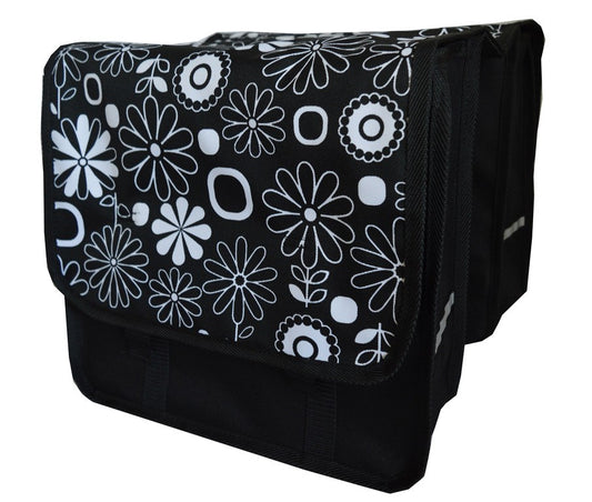 FAHRRADTASCHE ab 26 Zoll Satteltasche Gepäckträgetasche Doppelt 13. Duo - Blumen