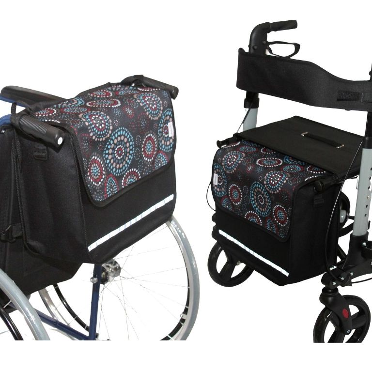 SENIORI Rollator / Rollstuhl Tasche Rollatortasche Rollstuhltasche 1. Kreise_classic
