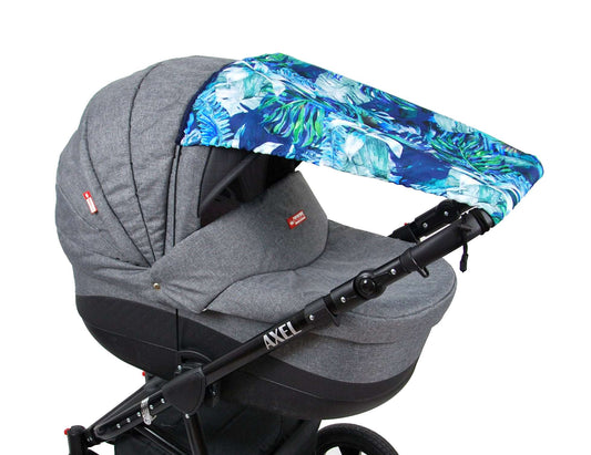 BABYLUX Sonnenschutz SONNENSEGEL für Kinderwagen Buggy UV Schutz 64. Papagei Bla