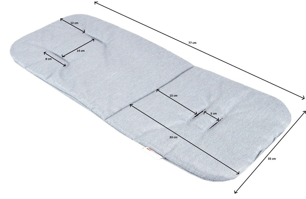 BABYLUX Matratze für Kinderwagen Buggy Sitzauflage Doppelseitig 55. Grey Flex