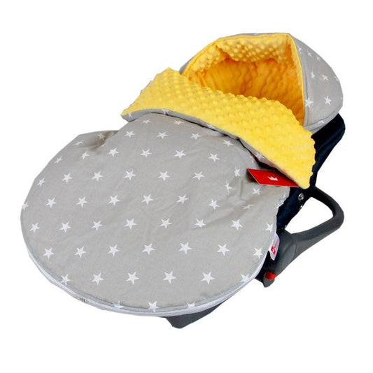 BabyLux Fußsack SOMMERFUßSACK 90cm Minky Babyschale Kinderwagen 6. Gelb + Sterne