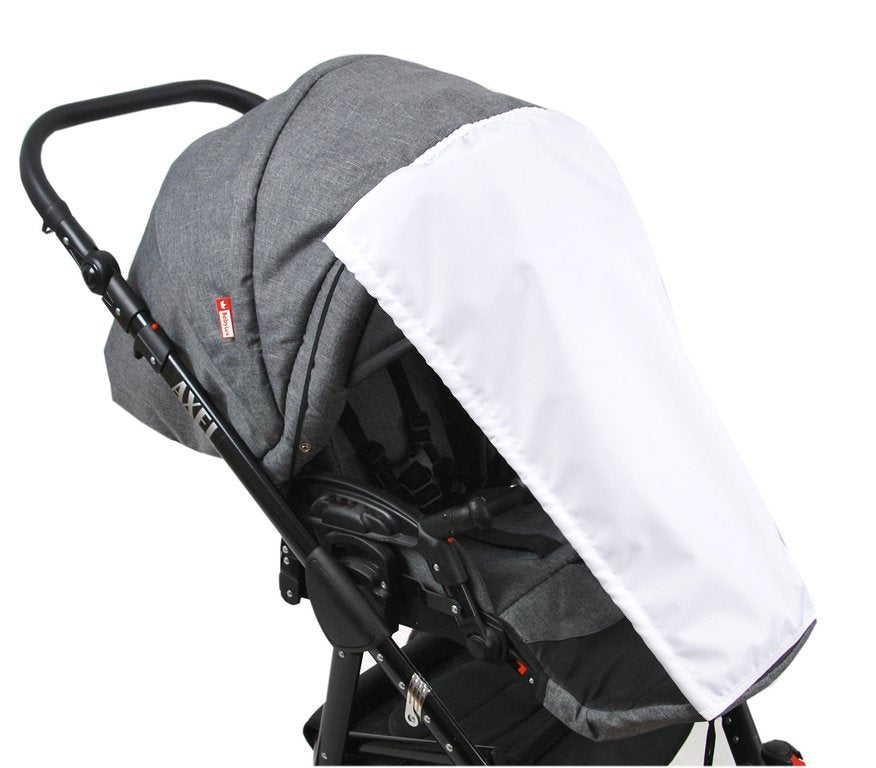 BABYLUX Sonnenschutz SONNENSEGEL für Kinderwagen UNI Buggy UV Schutz Weiß