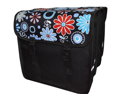 FAHRRADTASCHE ab 26 Zoll Satteltasche Gepäckträgetasche Doppelt 15. Duo Blumen