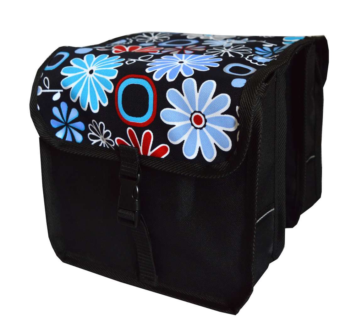 FAHRRADTASCHE Fahrrad 14-20'' Kinder Satteltasche Doppel 2. Mini - Blumen