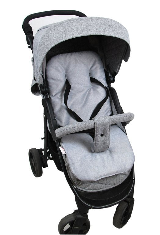 BABYLUX Matratze für Kinderwagen Buggy Sitzauflage Doppelseitig 53. Hell Grau