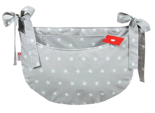 BABYLUX Babybetttasche Organizer BETTTASCHE Spielzeugtasche 91. Sterne Grau