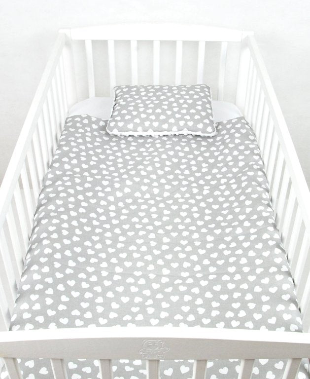 BABYLUX Babydecke Krabbeldecke MINKY Decke 75x100 cm mit Kissen 14K. Weiß + Herz