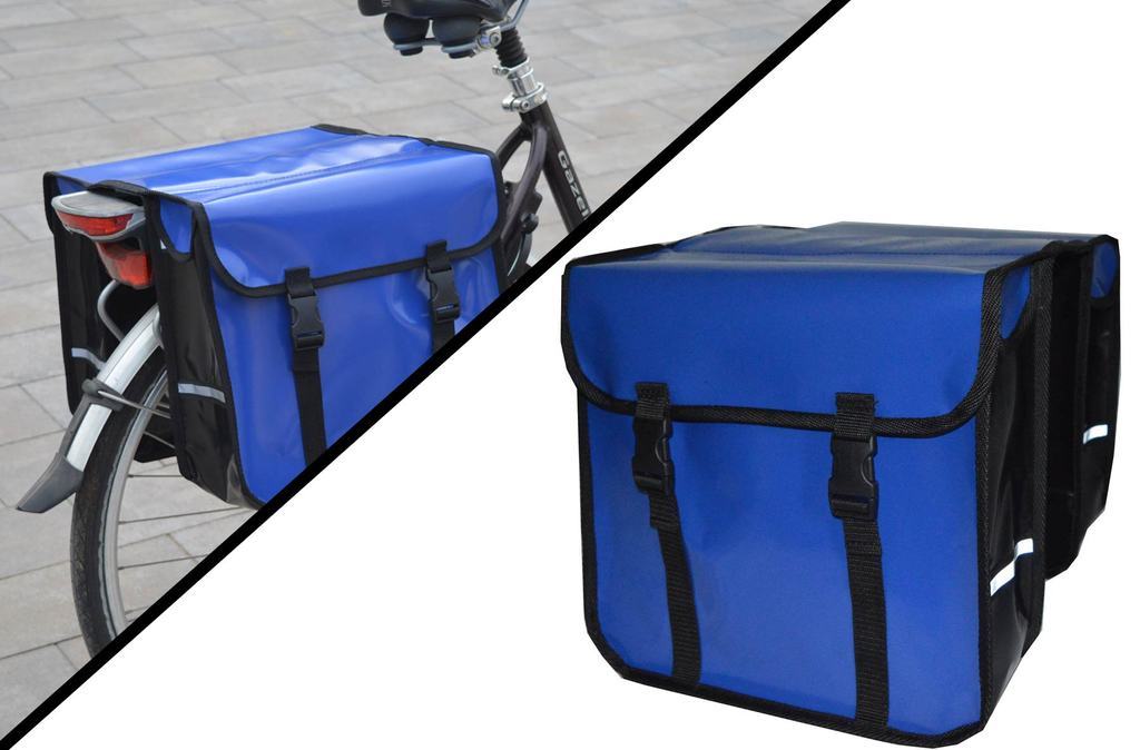 FAHRRADTASCHE Gepäckträgertasche Fahrrad 26" 28" Doppel Tasche PVC Blau