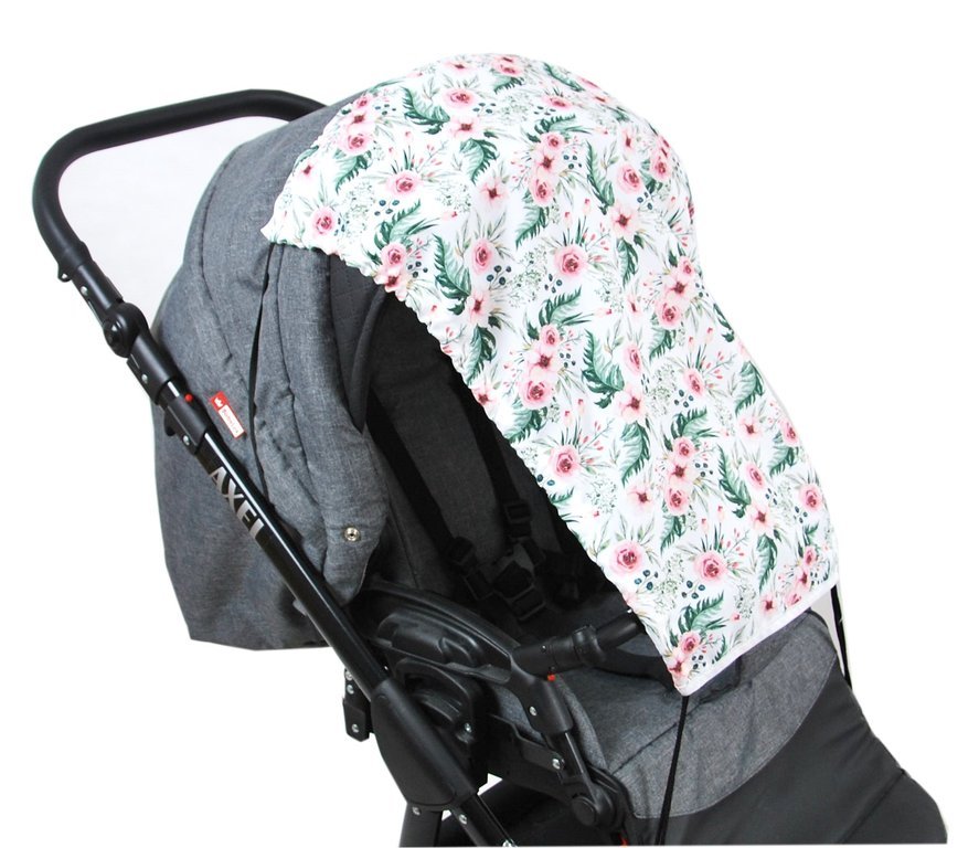 BABYLUX Sonnenschutz SONNENSEGEL für Kinderwagen Buggy UV Schutz 73. Blumen