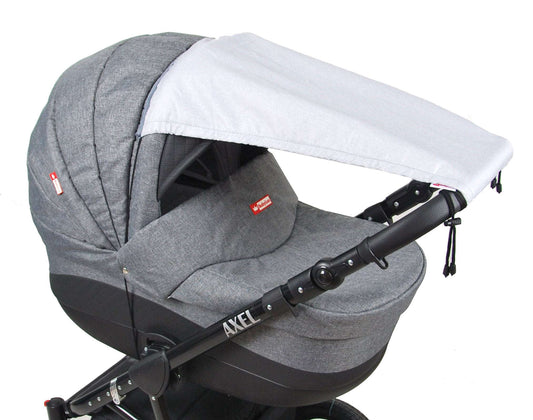 BABYLUX Sonnenschutz SONNENSEGEL für Kinderwagen Buggy UV Schutz 53. Hell Grau