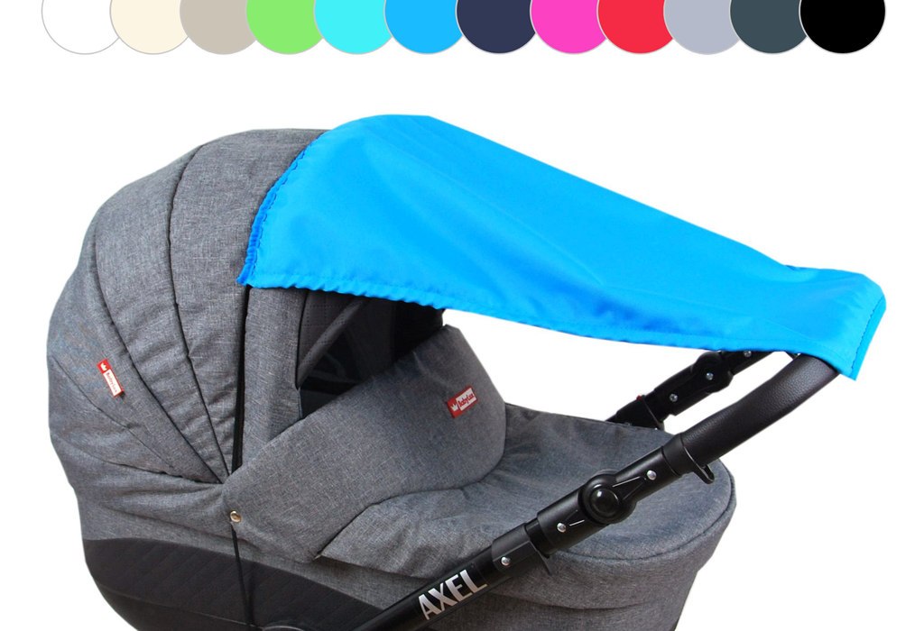 BABYLUX Sonnenschutz SONNENSEGEL für Kinderwagen UNI Buggy UV Schutz Blau