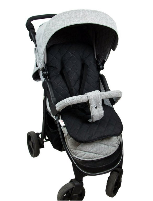 BABYLUX Matratze für Kinderwagen Buggy Sitzauflage Doppelseitig 1. Schwarz Pik