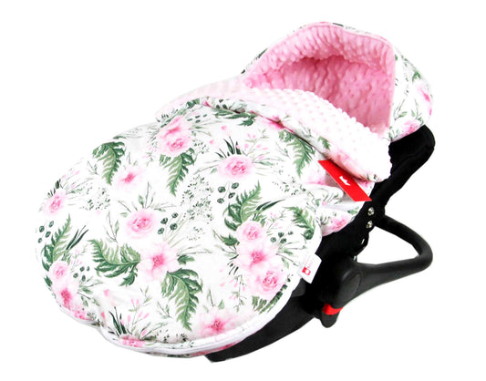 BabyLux Fußsack 90cm Minky Babyschale Kinderwagen 13. Wilde Blüten