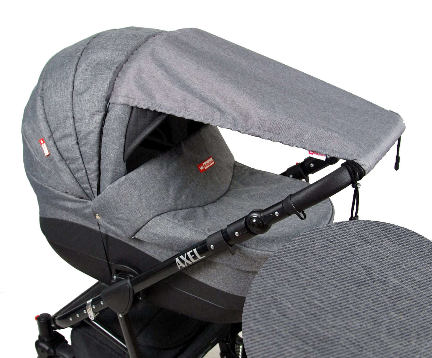 BABYLUX Sonnenschutz SONNENSEGEL für Kinderwagen Buggy UV Schutz 54. Dunkel Grau