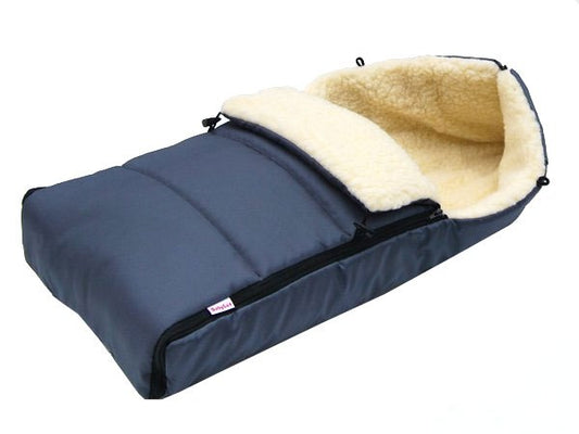 BABYLUX Fußsack LAMMWOLLE 90cm Winterfußsack Kinderwagen Babyschale GRAPHIT