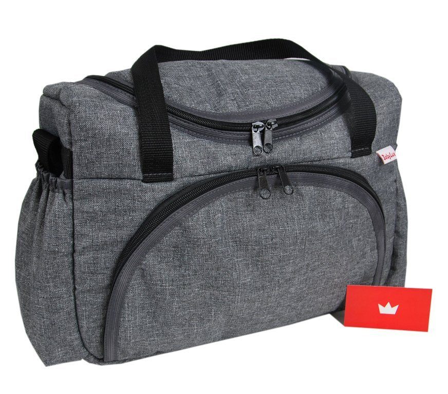 BabyLux Wickeltasche Kinderwagentasche Pflegetasche S3 55. Grau dunkel