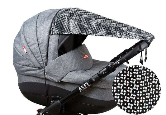 BABYLUX Sonnenschutz SONNENSEGEL für Kinderwagen Buggy UV Schutz 58. Black Lux