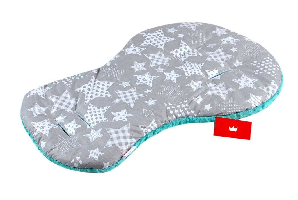 BABYLUX Kinderwagen 2 TLG SITZAUFLAGE Kissen 3. Minze + Sternbild