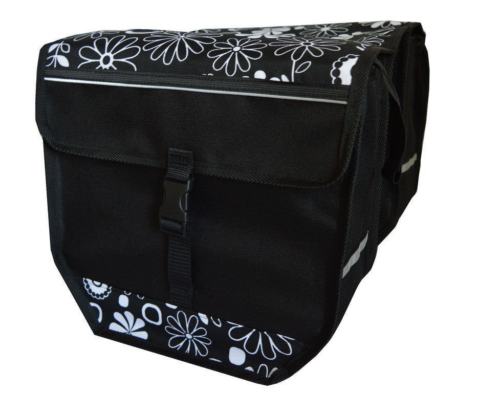 FAHRRADTASCHE ab 26 Zoll Satteltasche Gepäckträgetasche Doppelt 23. Duo - Blumen